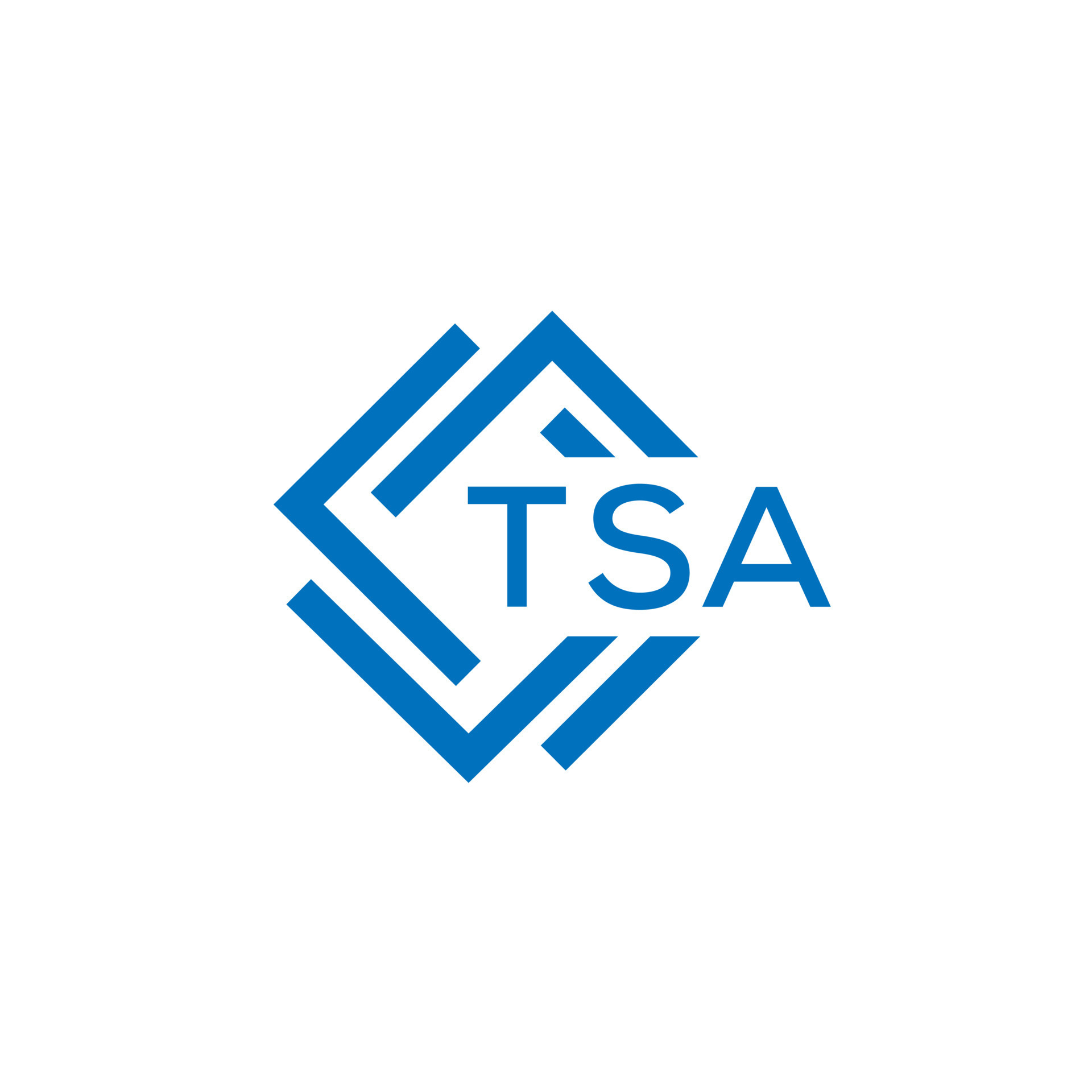 TSA technology letter logo design on white background. TSA creative