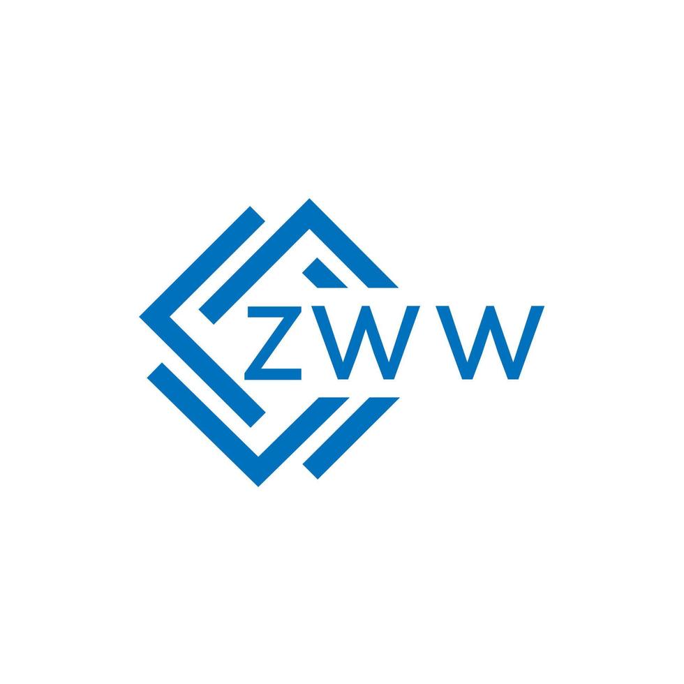 ZWW technology letter logo design on white background. ZWW creative initials technology letter logo concept. ZWW technology letter design. vector