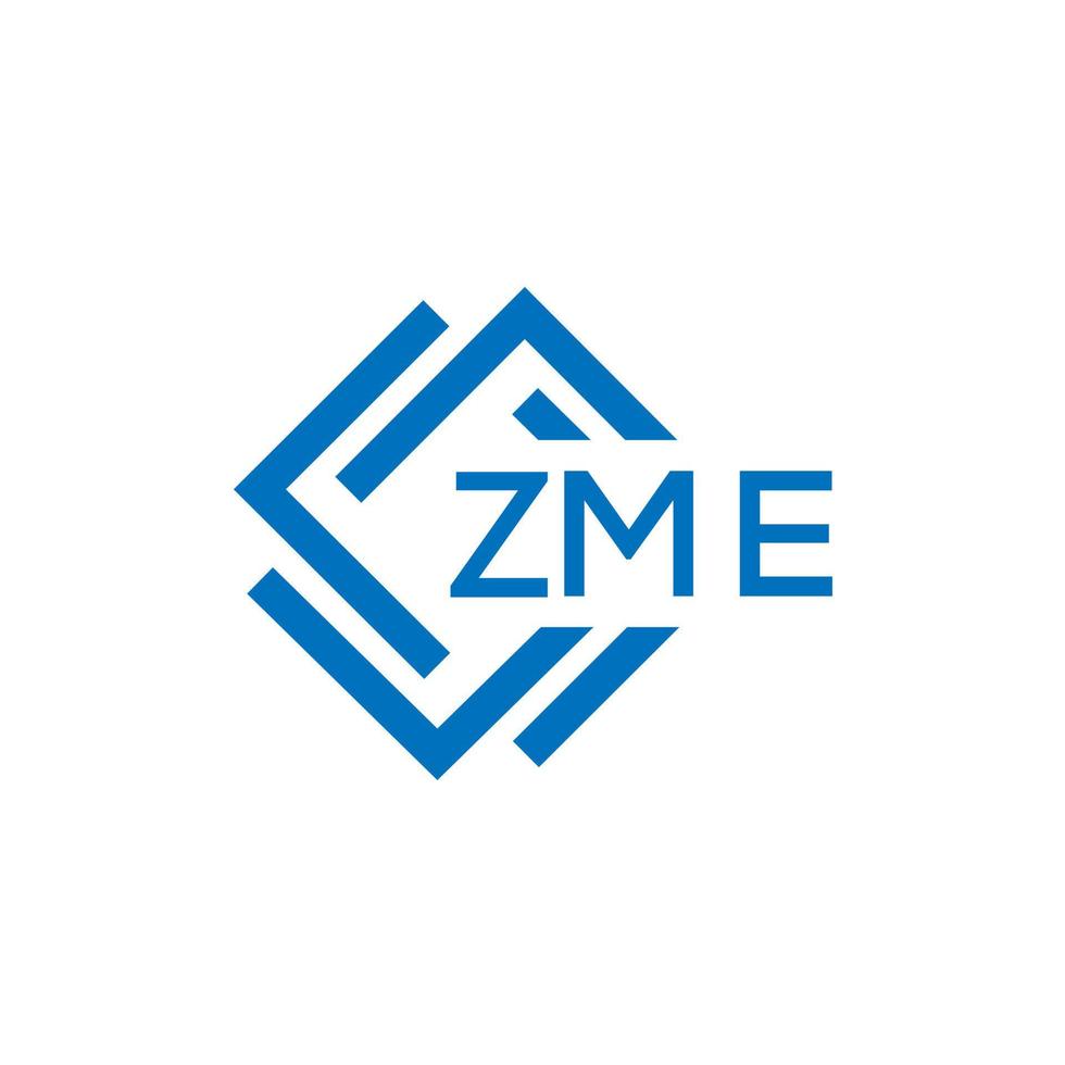 zme tecnología letra logo diseño en blanco antecedentes. zme creativo iniciales tecnología letra logo concepto. zme tecnología letra diseño. vector