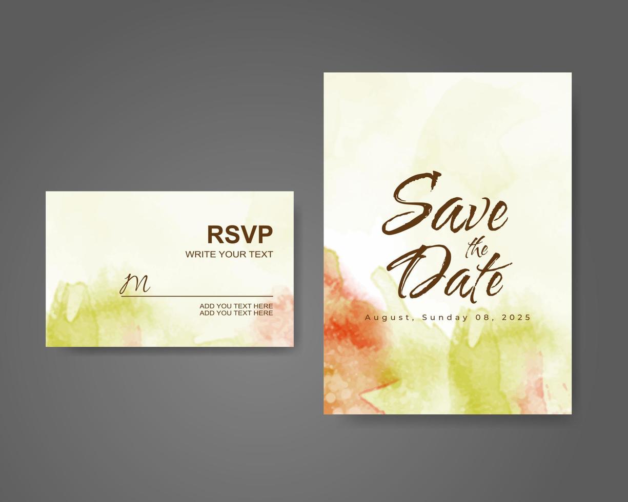 invitación de boda con fondo abstracto de acuarela vector