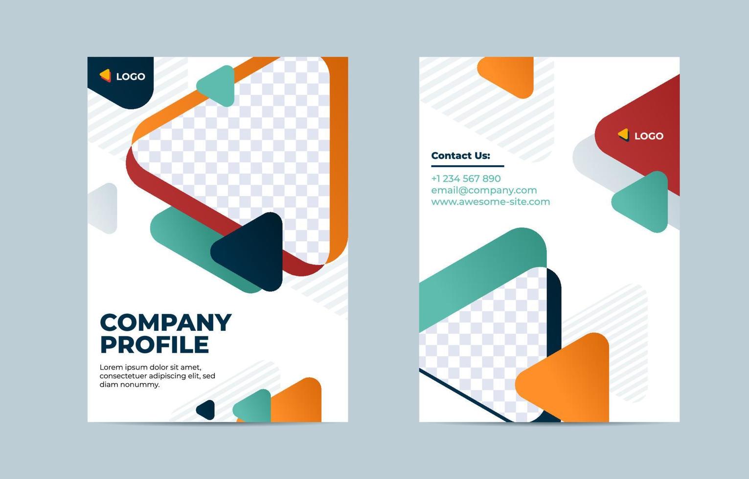 Gradient Triangular Company Profile vector