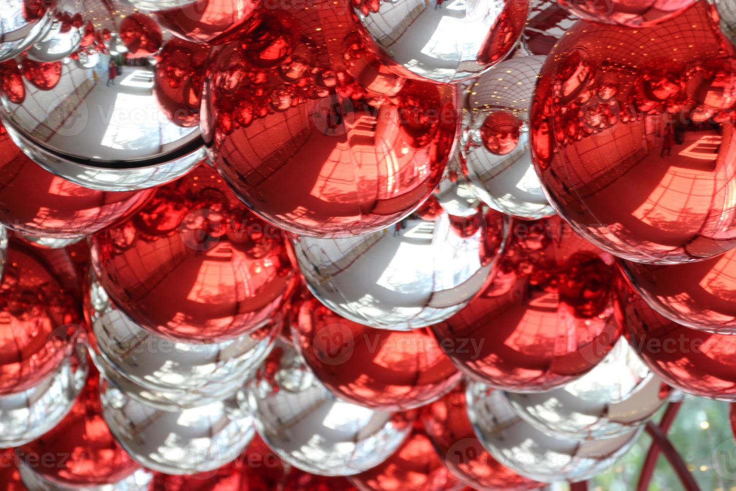 silver and red reflection ball background pattern photo