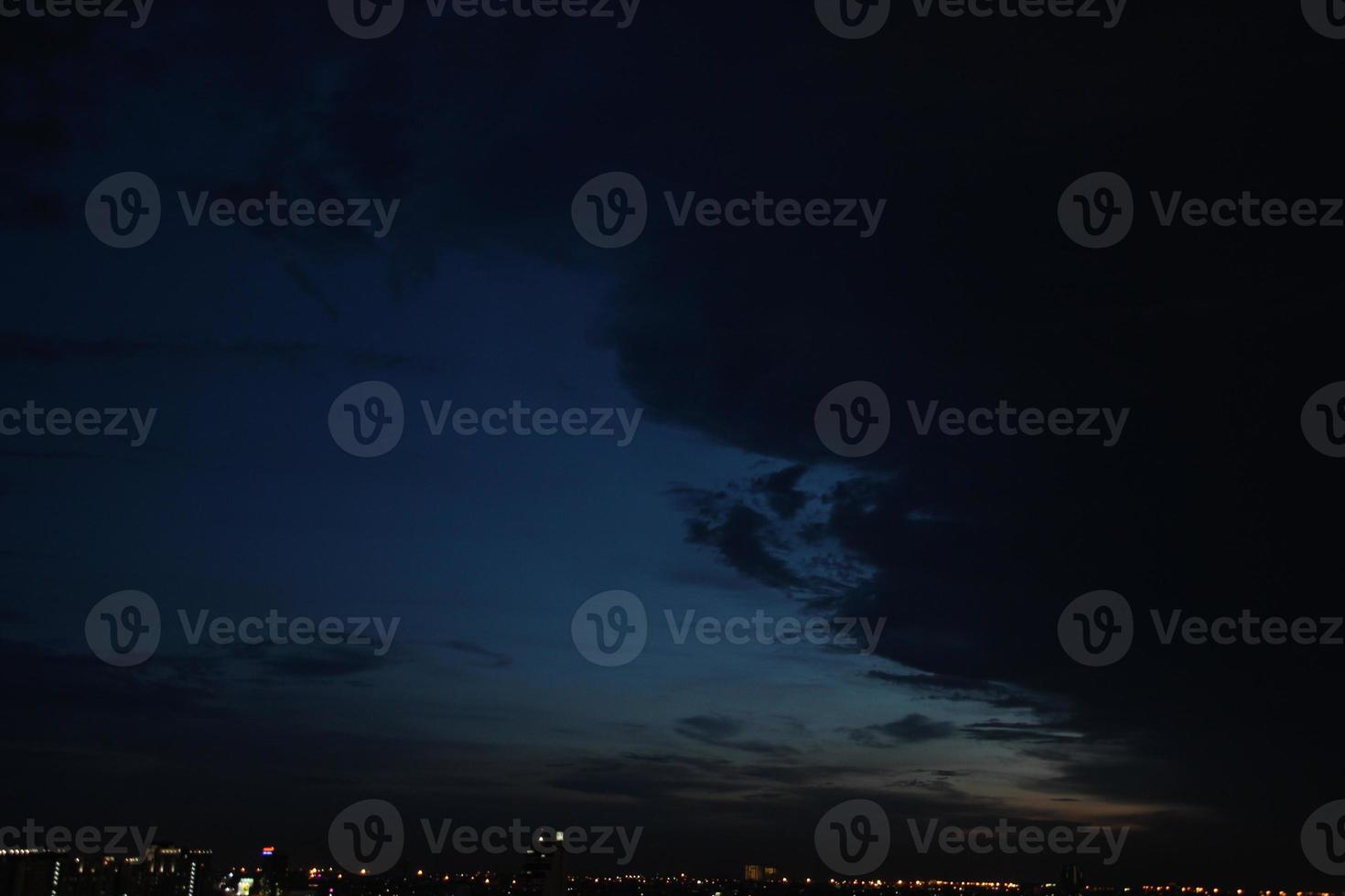 dark blue cloud with white light sunset sky background and city light midnight evening time photo