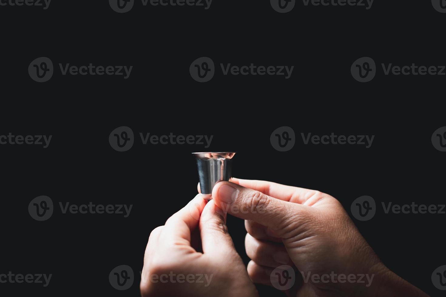 Concept of Eucharist or holy communion of Christianity. Eucharist is sacrament instituted by Jesus. during last supper with disciples. Bread and wine is body and blood of Jesus Christ of Christians. photo