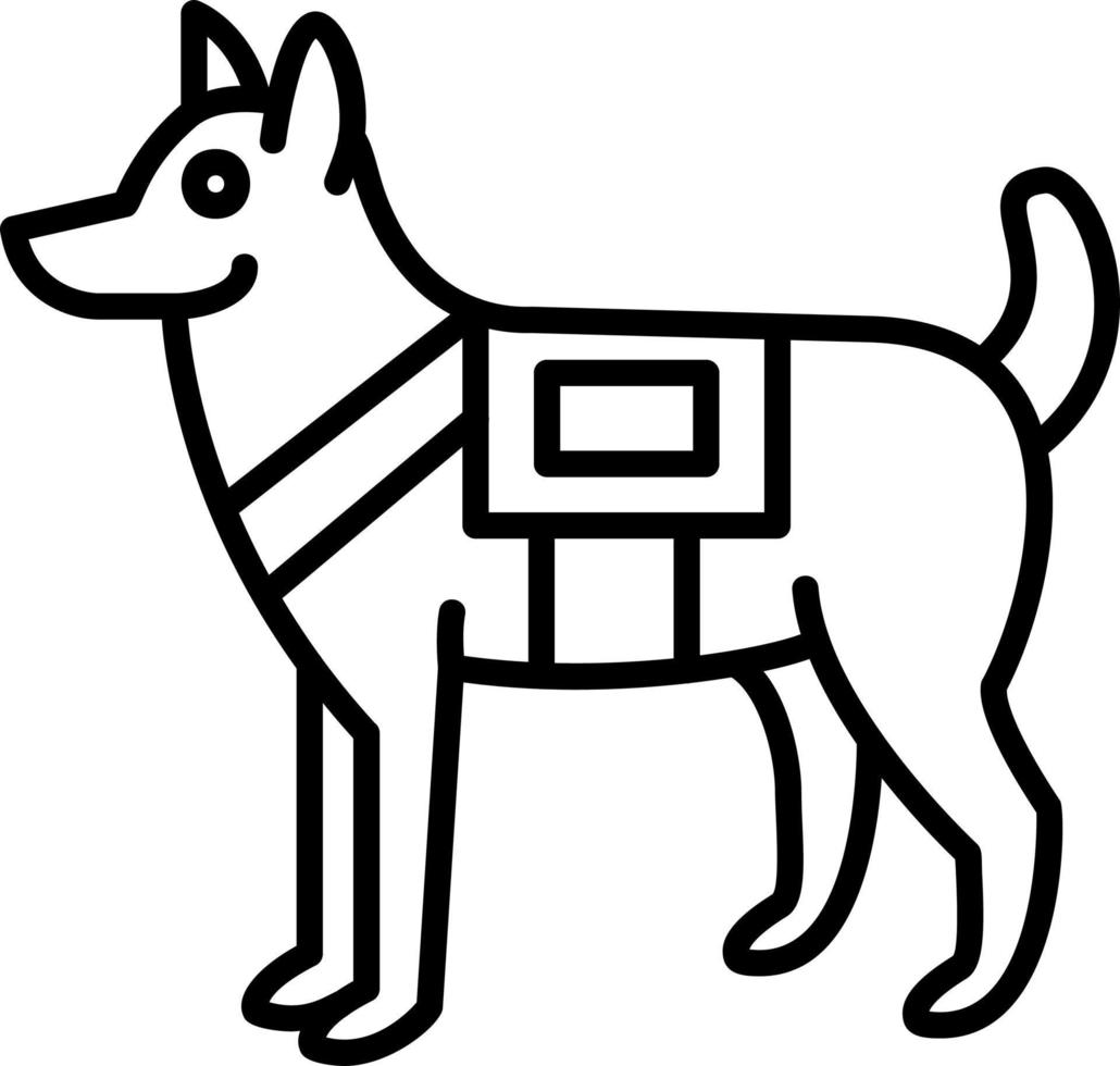 militar perro vector icono