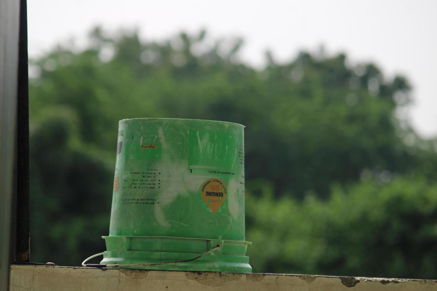 Indian village buckets that help to collecting water photo