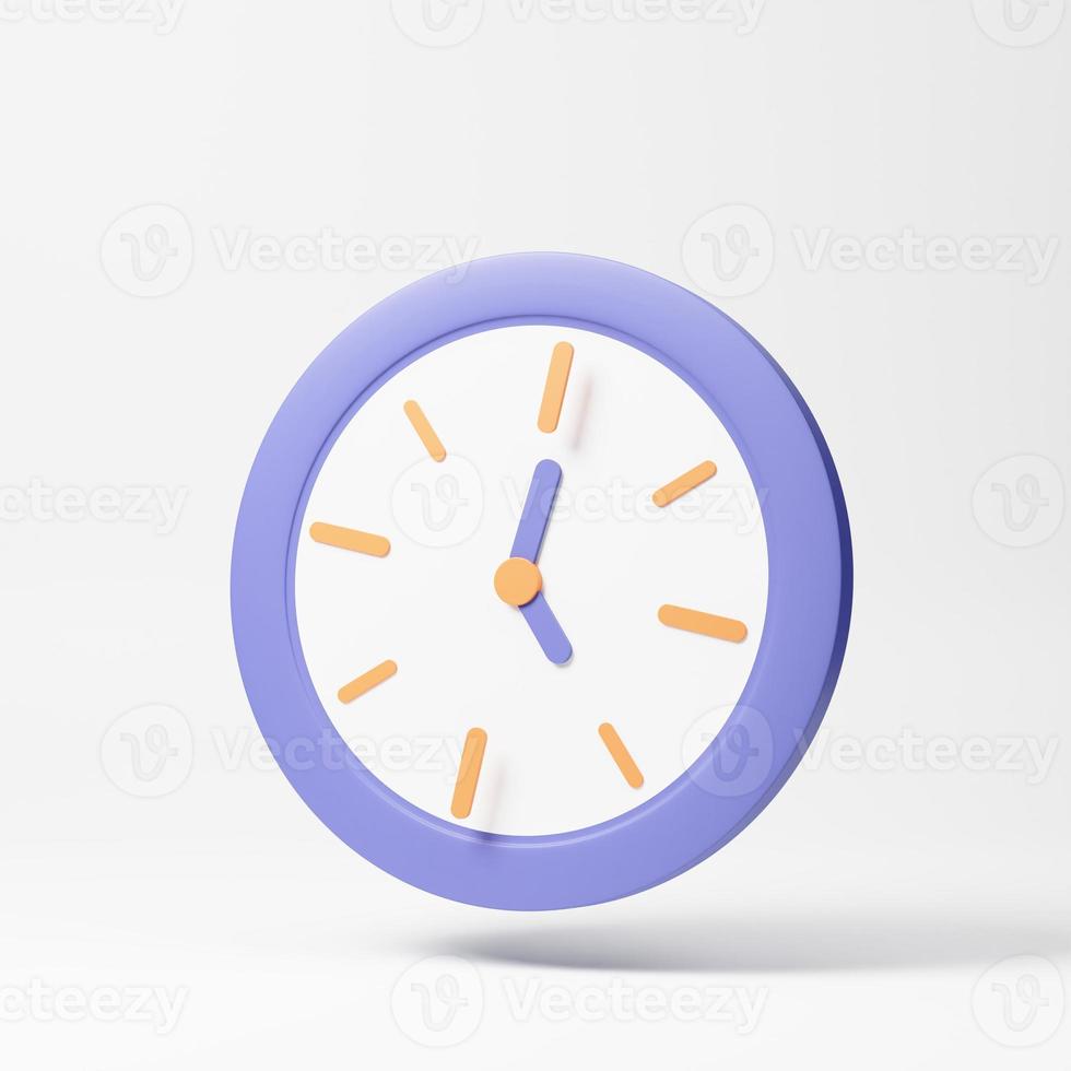 analog clock on white background. minimal design for banner, flyer, poster, web site. concept of time. 3d rendering photo