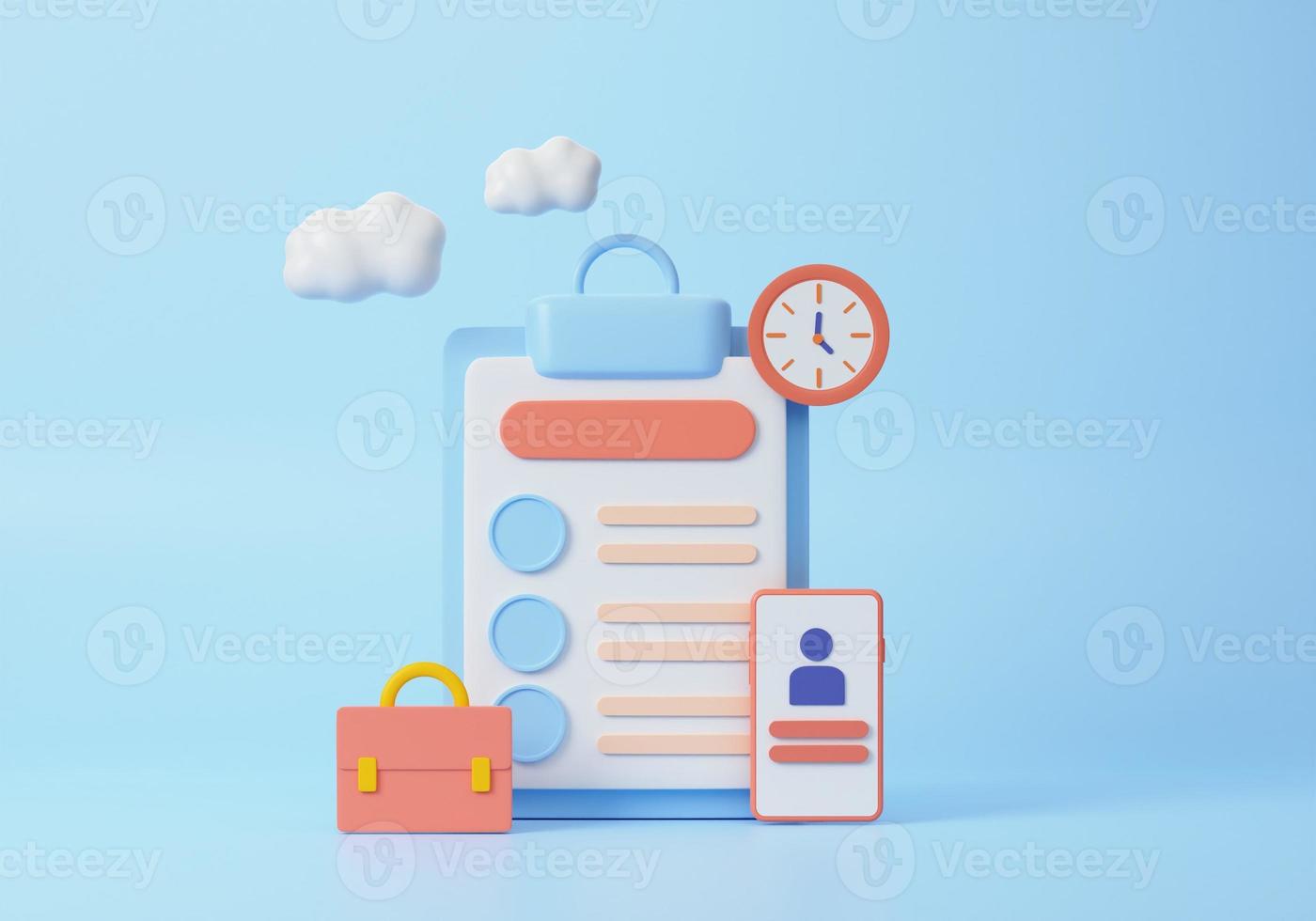 Business rule concept. List of rules, reading guidance, making checklist. 3d rendering illustration. photo