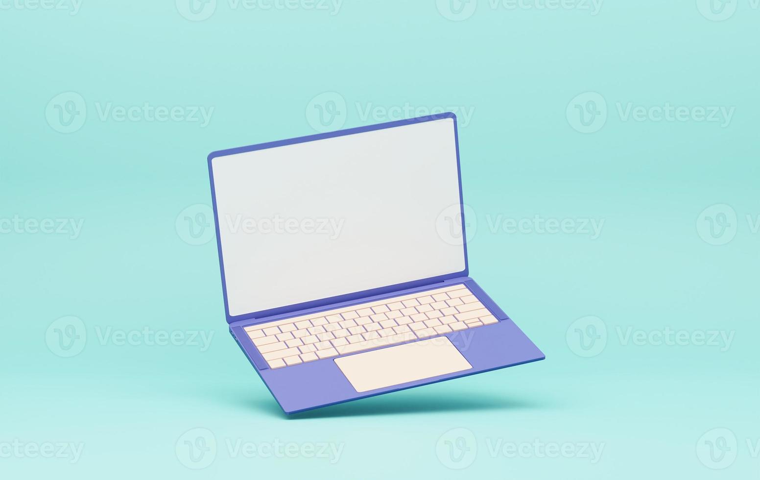 isolated laptop. minimal icons, symbols. technology concept. 3d rendering photo