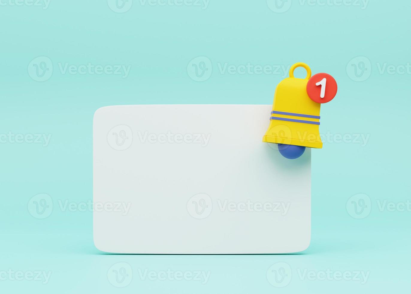 3d Empty reminder popup, push notification icon. 3d rendering illustrations photo