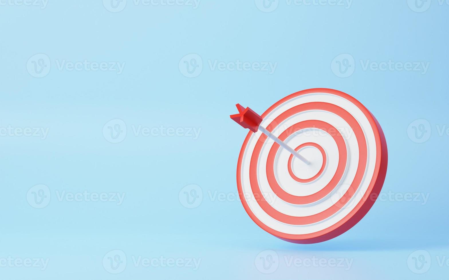 Darts icon. The dart hits the target in the center. Target icon for website design, app, and ui. 3d rendering illustration. photo