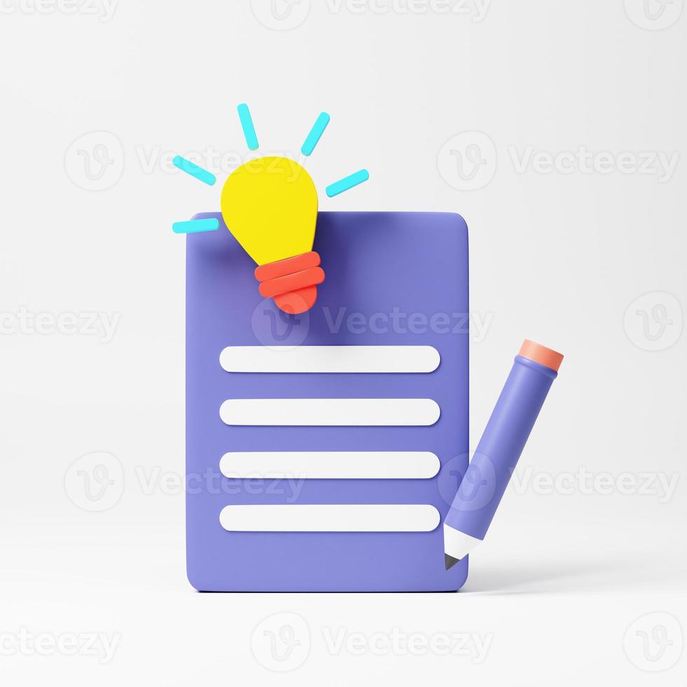 Copywriting, writing icon. Creative writing and storytelling, education concept. Writing education concept. 3d rendering illustration. photo