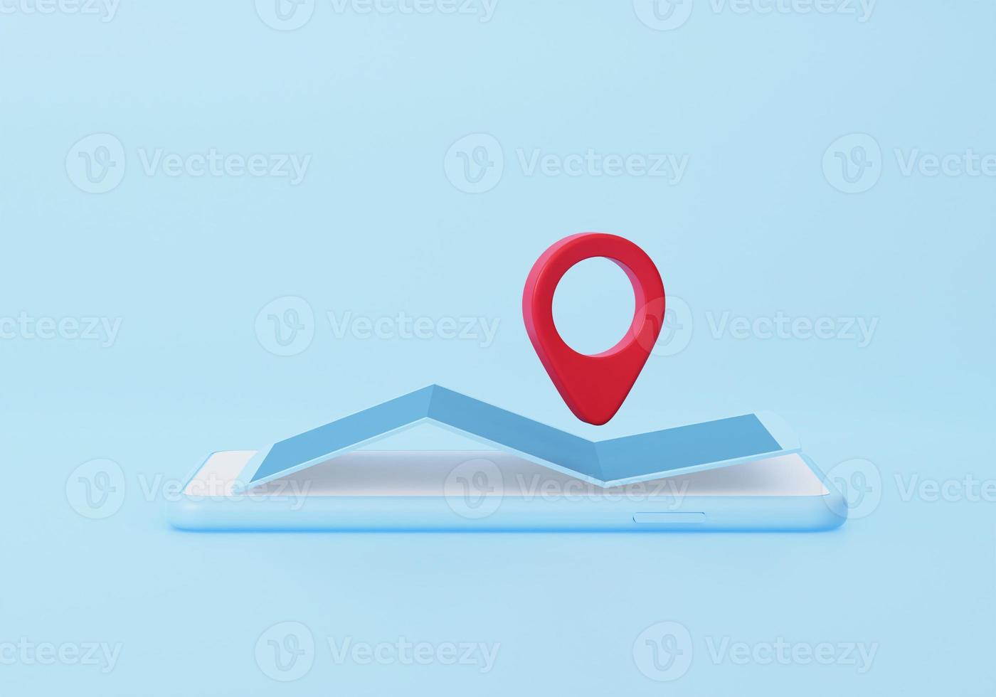 3D Map pins, GPS, navigator pin checking points. 3d rendering illustrations photo