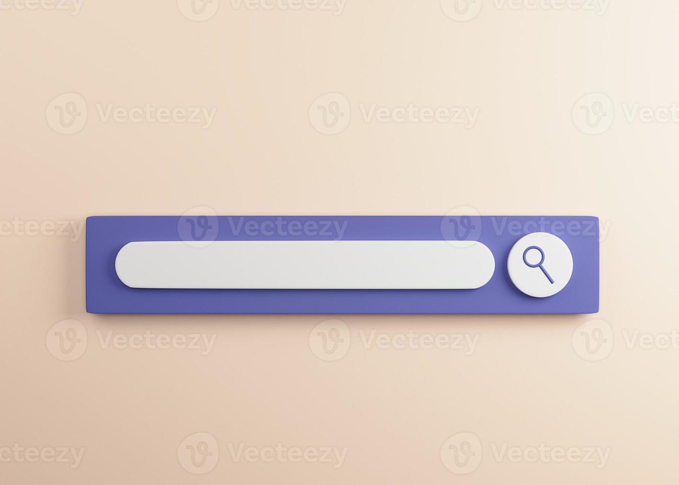 Search bar design element. Navigation and search concept. 3d rendering icon. Cartoon minimal style. photo