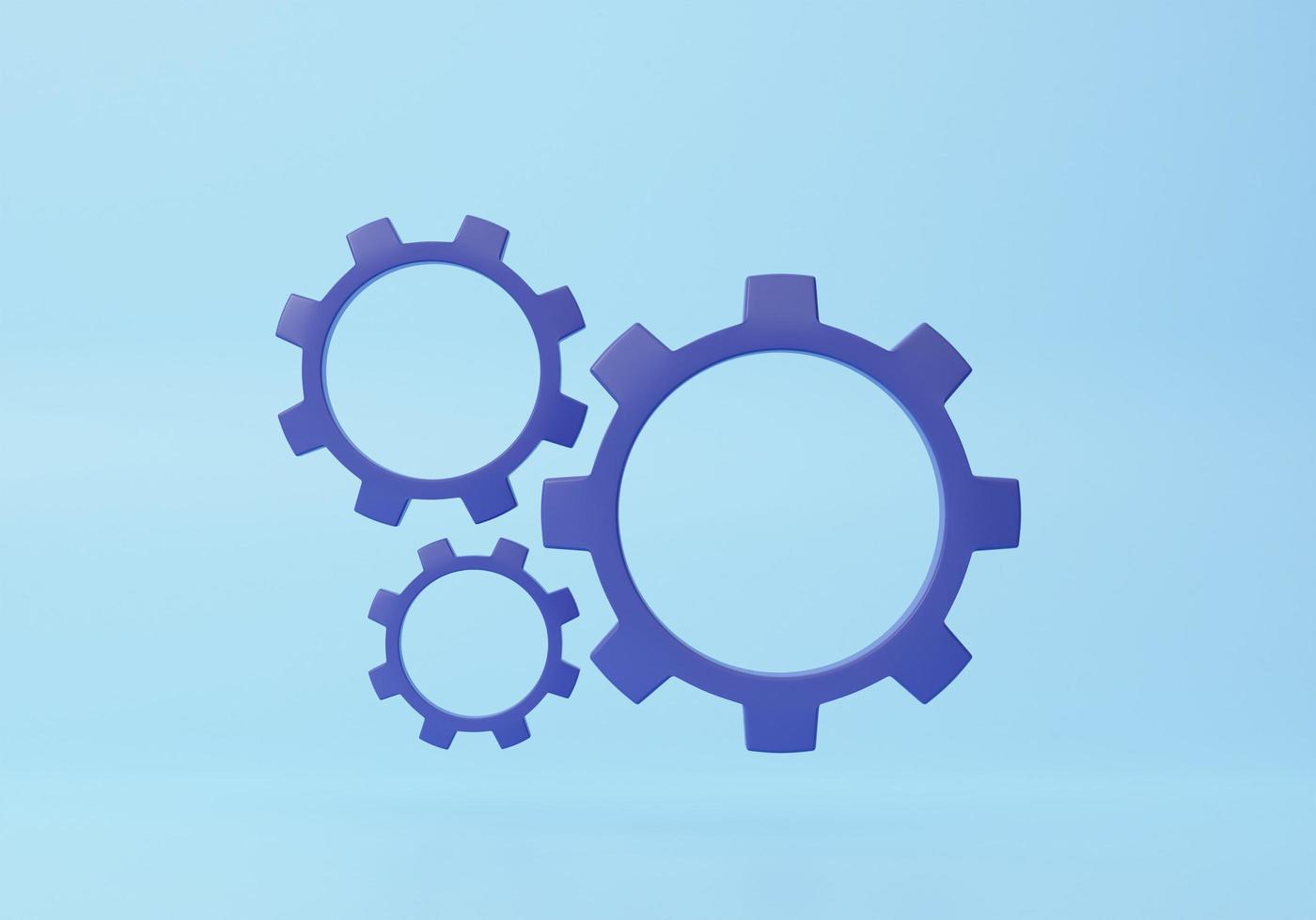 Cogwheel gear, setting symbol. Repair, optimizing, workflow concept. 3d rendering icon. Cartoon minimal style. photo