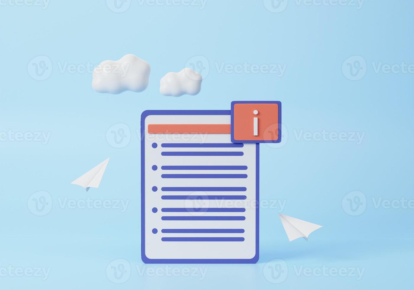 User guide manual concept for web banner, infographic, mobile. Instruction and guidebook. 3d rendering illustration. photo