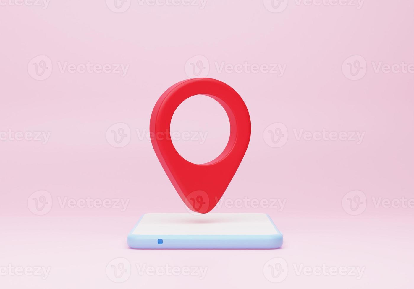 Checkmark icon. Approvement concept. Geolocation map mark, point location. 3d realistic rendering illustration. photo