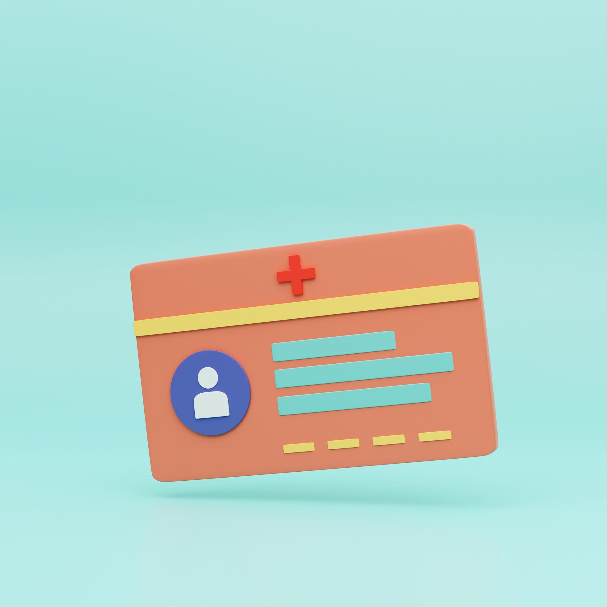 Healthcare smart card icon. Digital health and medical consultation