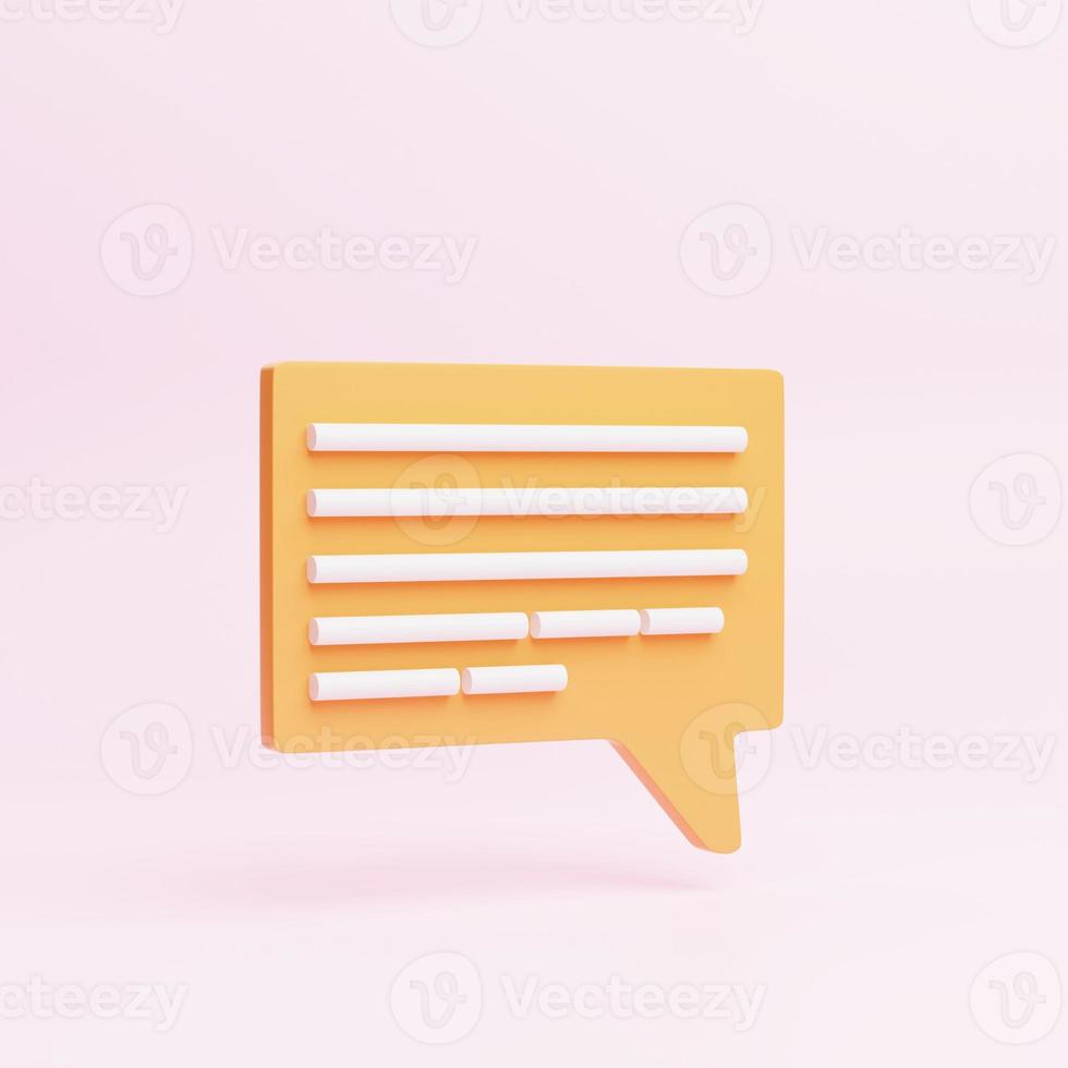 chat bubble with multiple lines. social media message concept, SMS, comments. 3d rendering photo