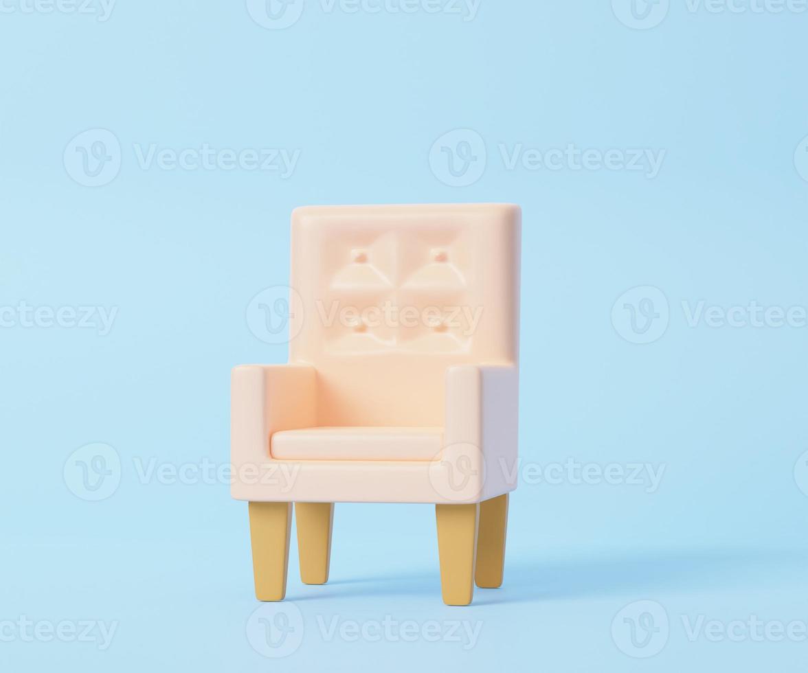 Blank sign on an empty chair. Hiring new job vacancy concept. 3D Rendering photo