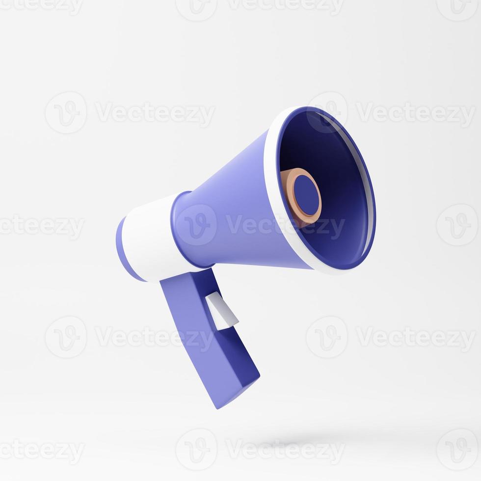 Megaphone on a white background. 3d rendering illustration photo