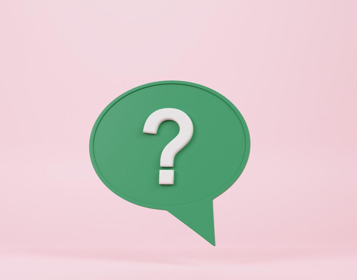 speech bubbles with minimal style icon question marks. 3d rendering photo