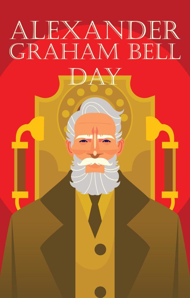 Alxander Graham Bell Day Concept Art vector