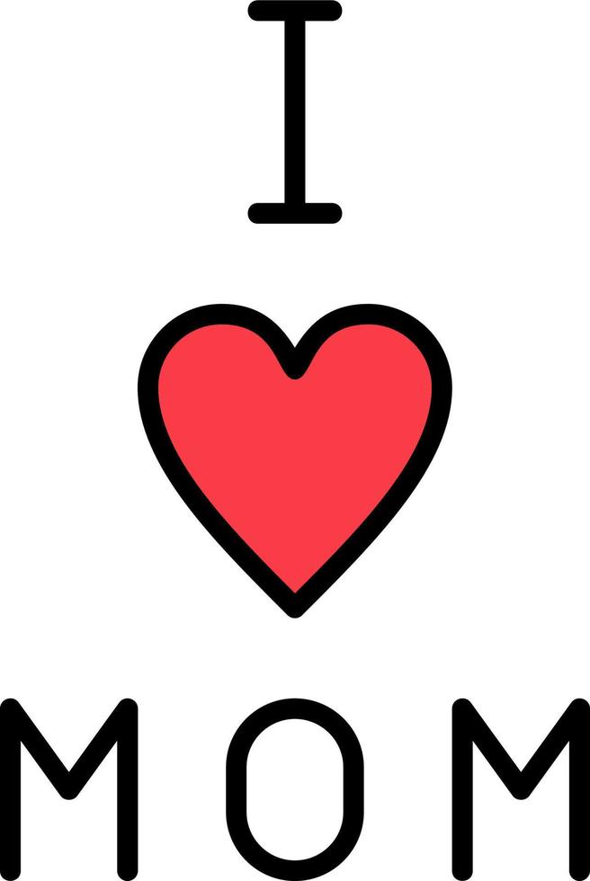 I love Mom Vector Icon