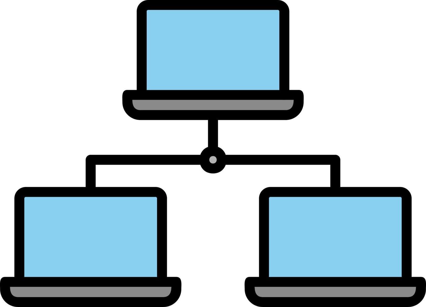 Laptop Network Vector Icon