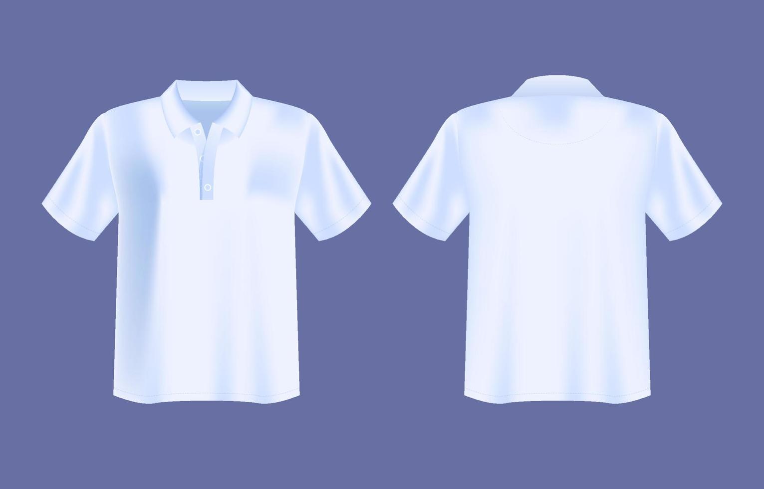 realista blanco polo camisa Bosquejo vector