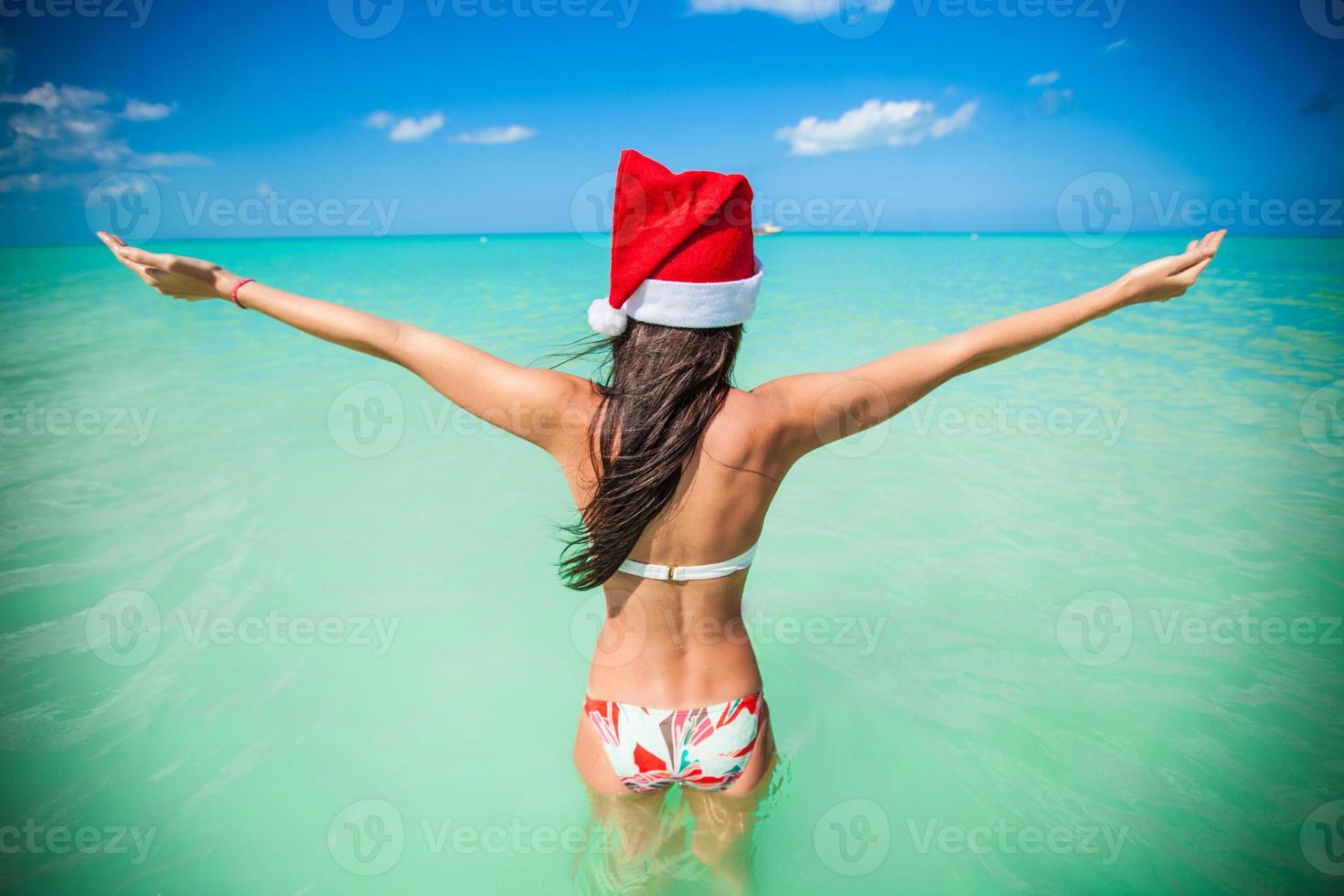 Beautiful young woman on the beach photo