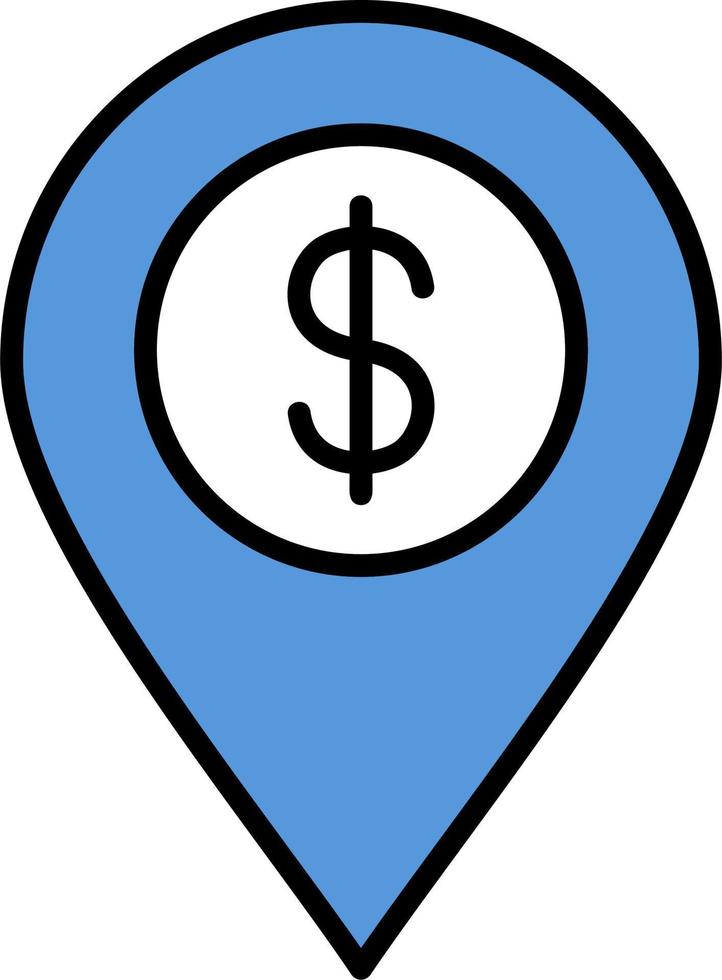 Dollar Location Vector Icon