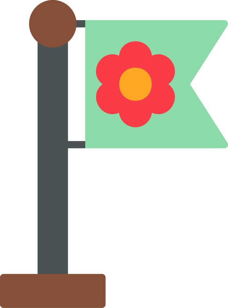 Sakura Flag Vector Icon