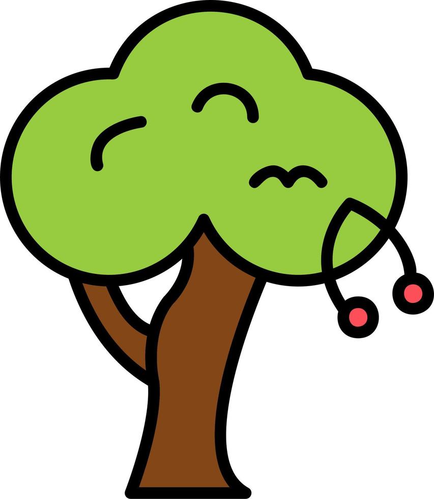 Cereza árbol vector icono