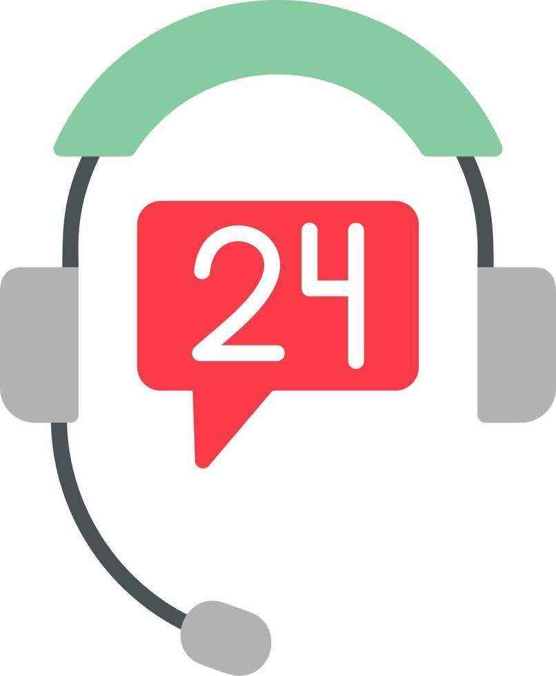 24 Hours Support Vector Icon