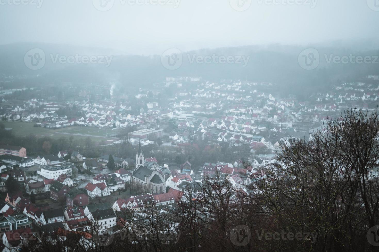 Marsberg histórico ciudad en el sauerland, Alemania durante invierno foto