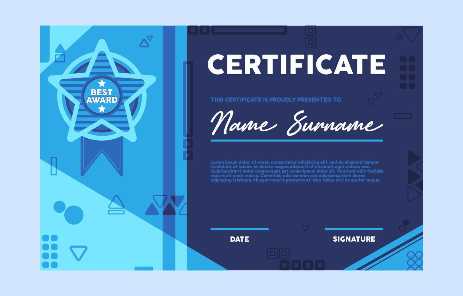 Simple Professional Certificate Tamplate vector