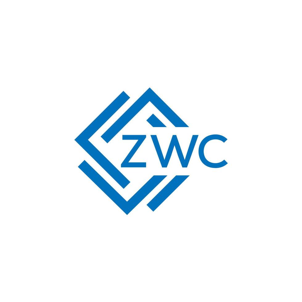 ZWC technology letter logo design on white background. ZWC creative initials technology letter logo concept. ZWC technology letter design. vector