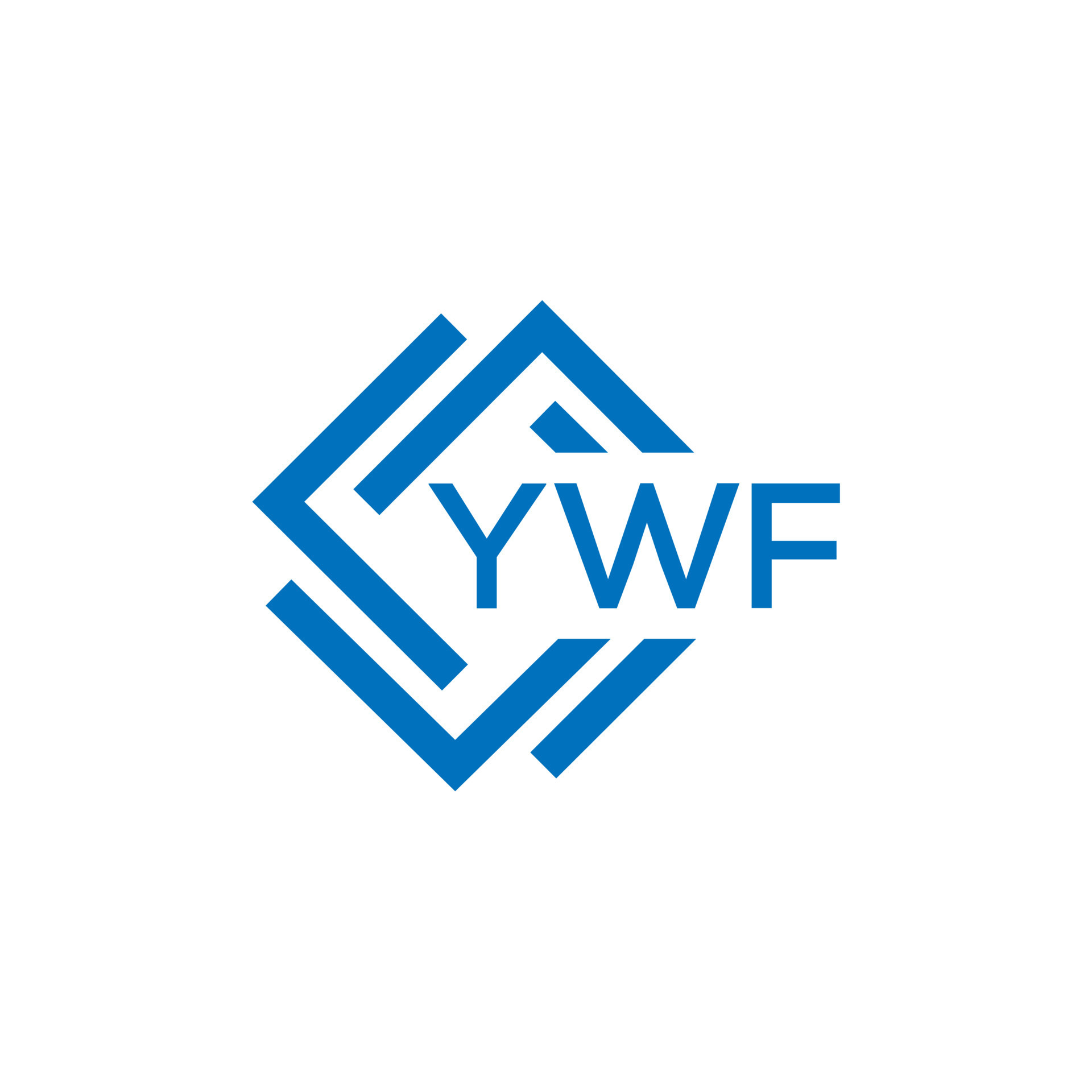 YWF abstract technology logo design on white background. YWF creative ...