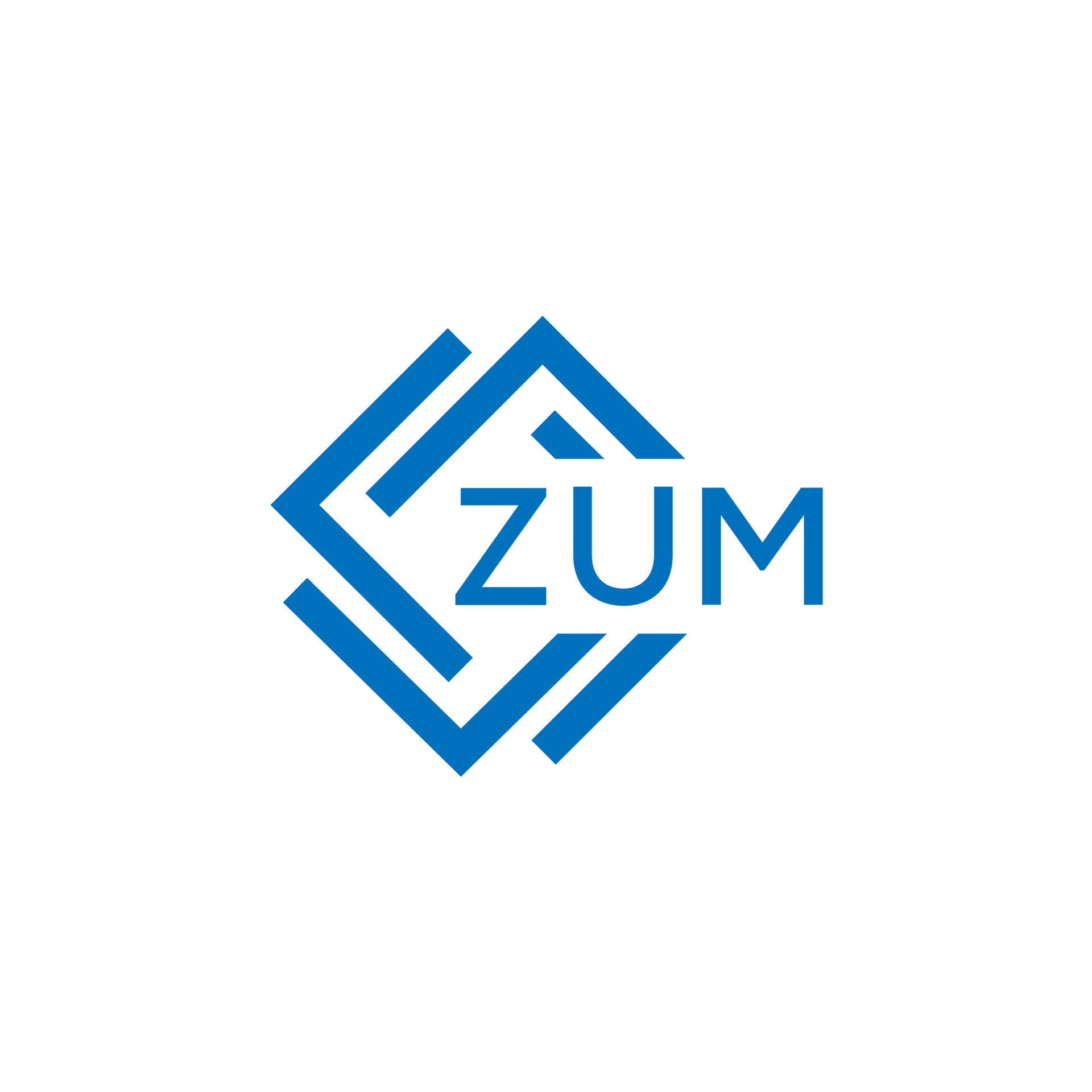 ZUM technology letter logo design on white background. ZUM creative