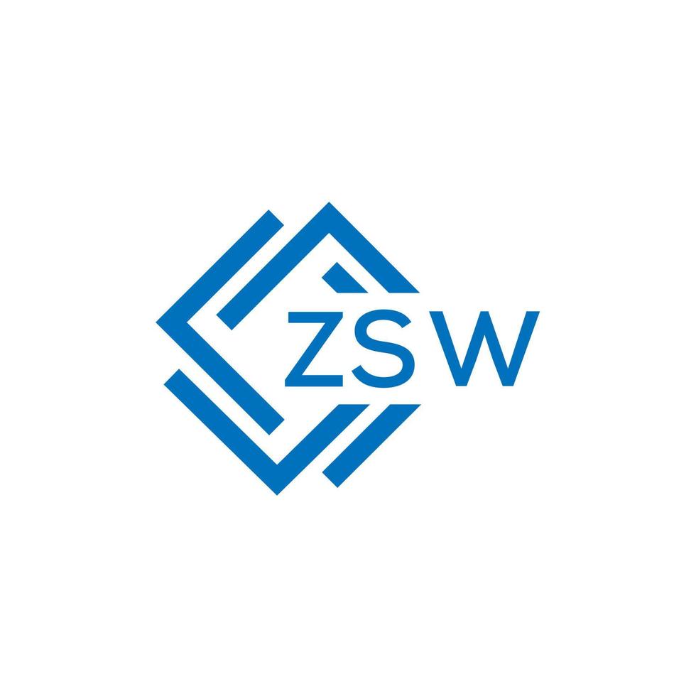 ZSW technology letter logo design on white background. ZSW creative initials technology letter logo concept. ZSW technology letter design. vector