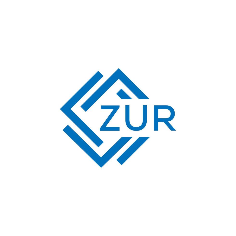 ZUR technology letter logo design on white background. ZUR creative initials technology letter logo concept. ZUR technology letter design. vector