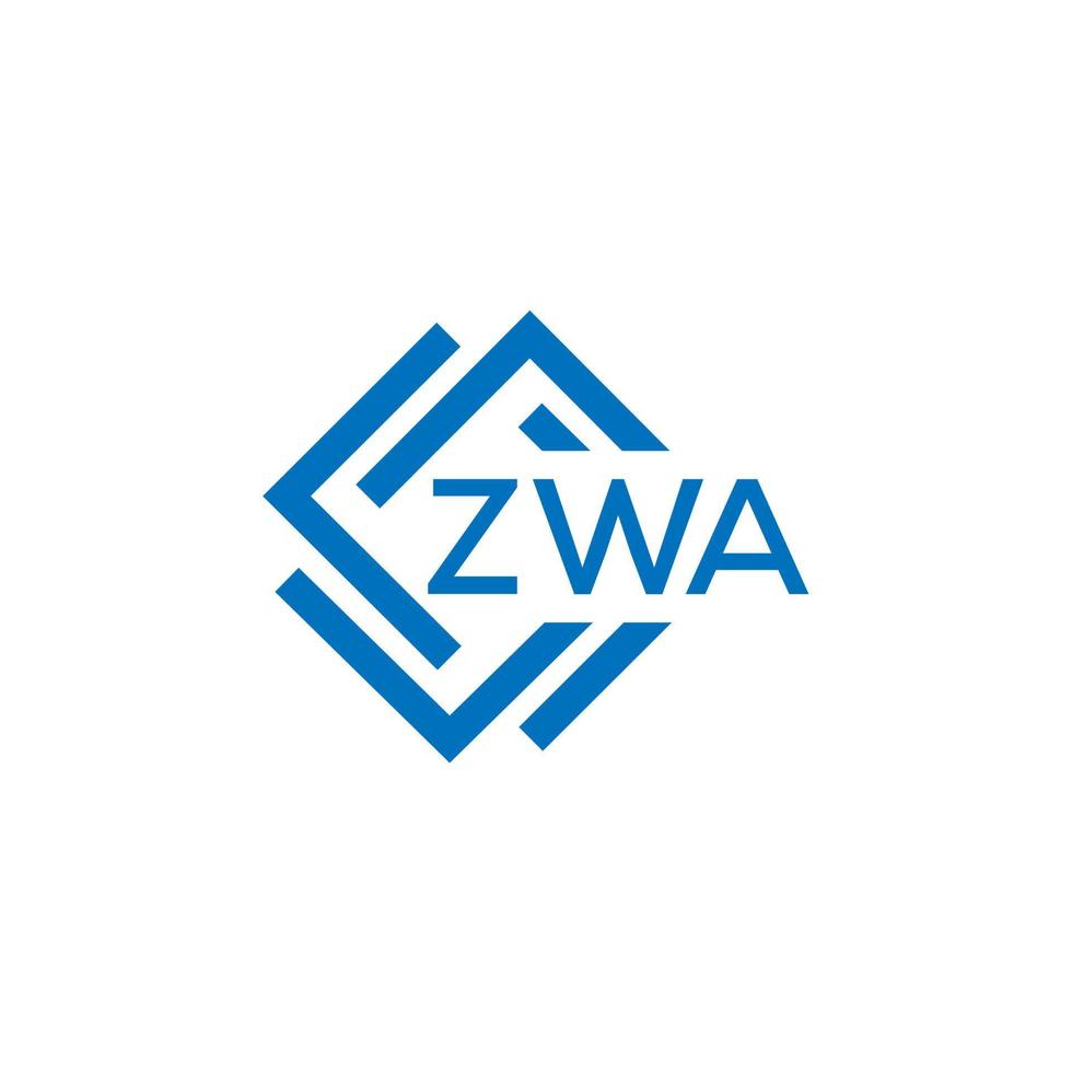 ZWA technology letter logo design on white background. ZWA creative initials technology letter logo concept. ZWA technology letter design. vector