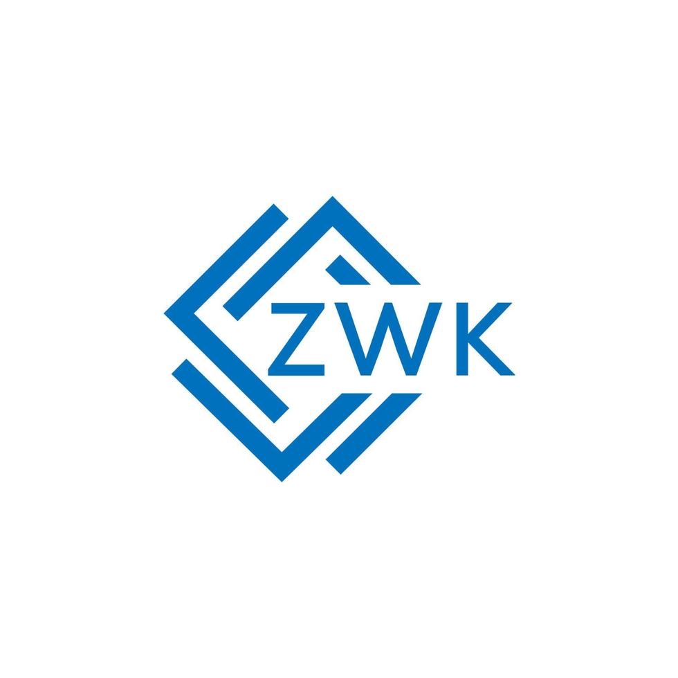 zwk tecnología letra logo diseño en blanco antecedentes. zwk creativo iniciales tecnología letra logo concepto. zwk tecnología letra diseño. vector