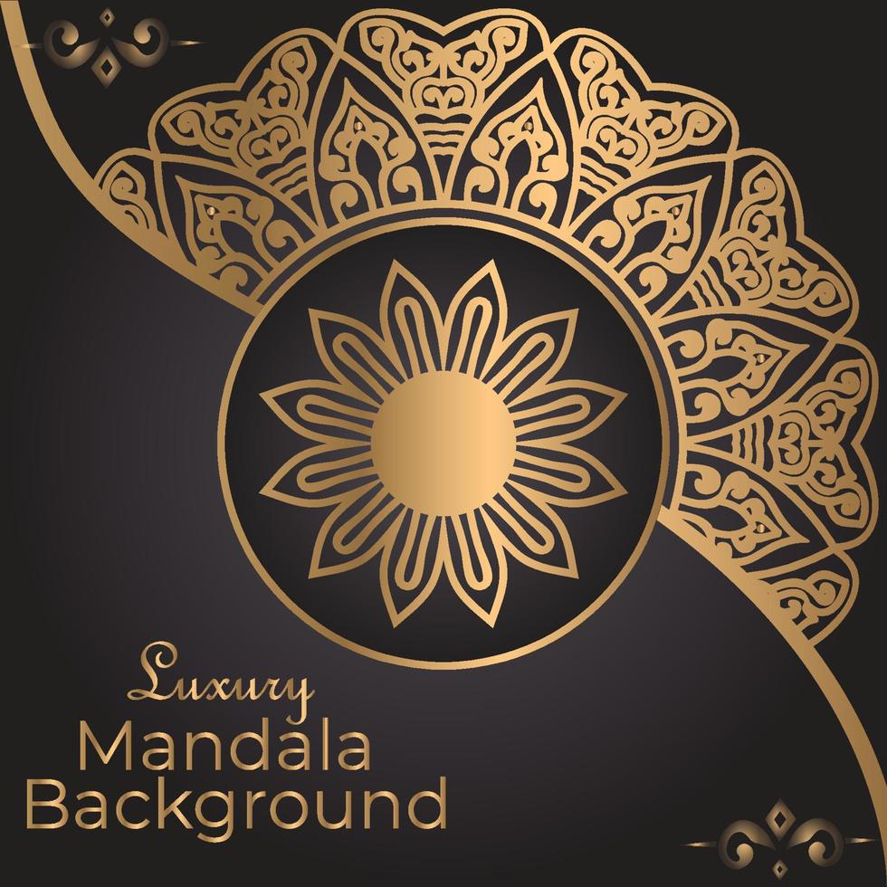 Fondo de diseño de mandala ornamental de lujo en color dorado. vector