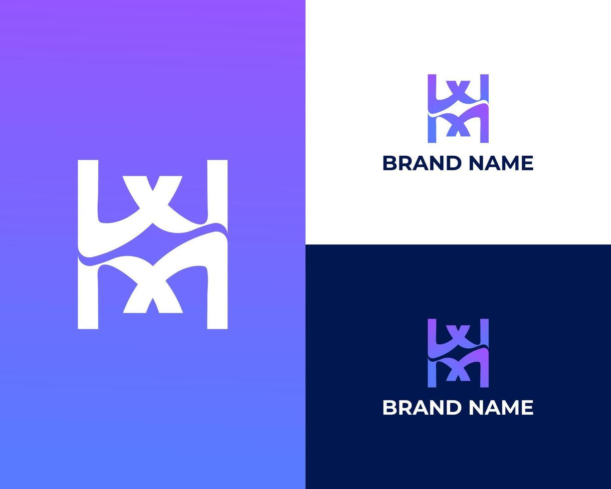 XM or MX abstract modern business logo design template vector