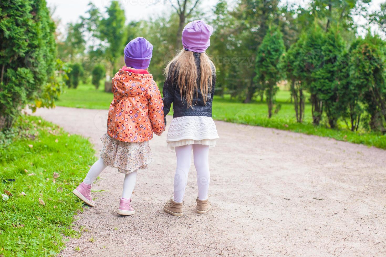 Little sisters on the park photo