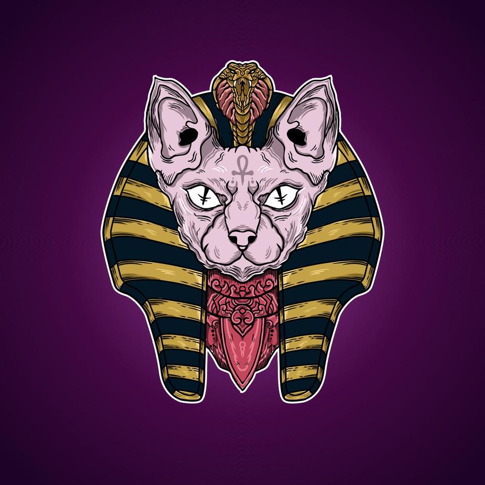 Cat Anubis Egypt Drawing Illustration Artwork Vector