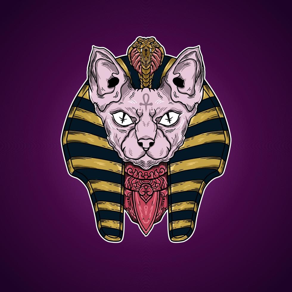 gato anubis Egipto dibujo ilustración obra de arte vector