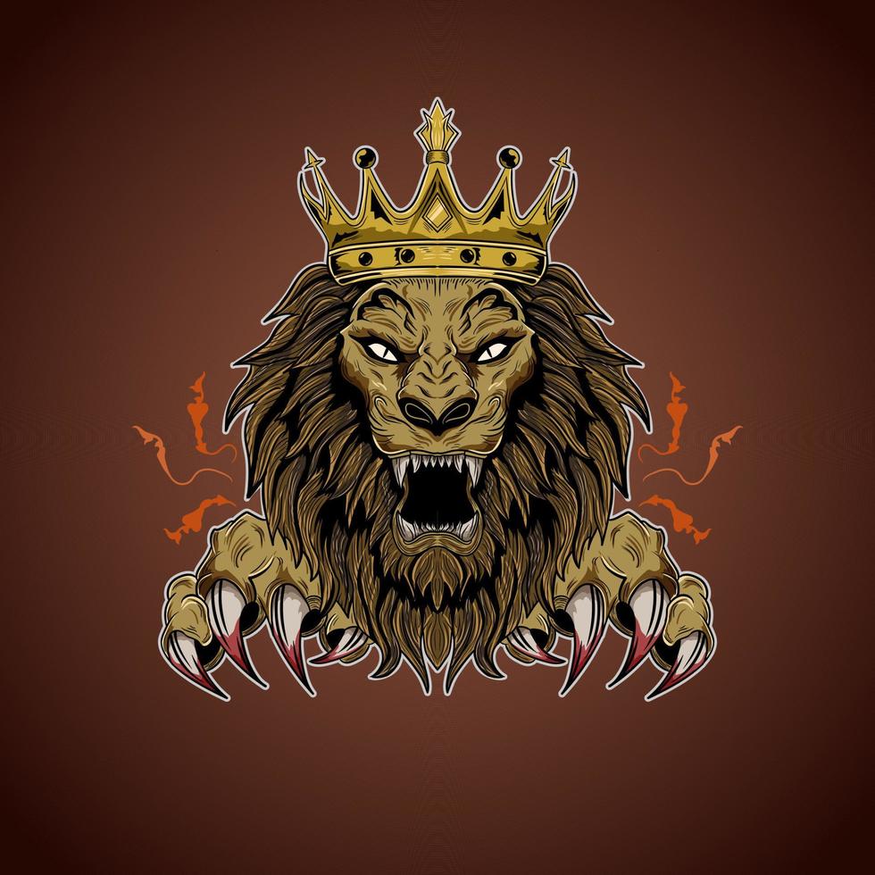 león Rey garra vector ilustración obra de arte